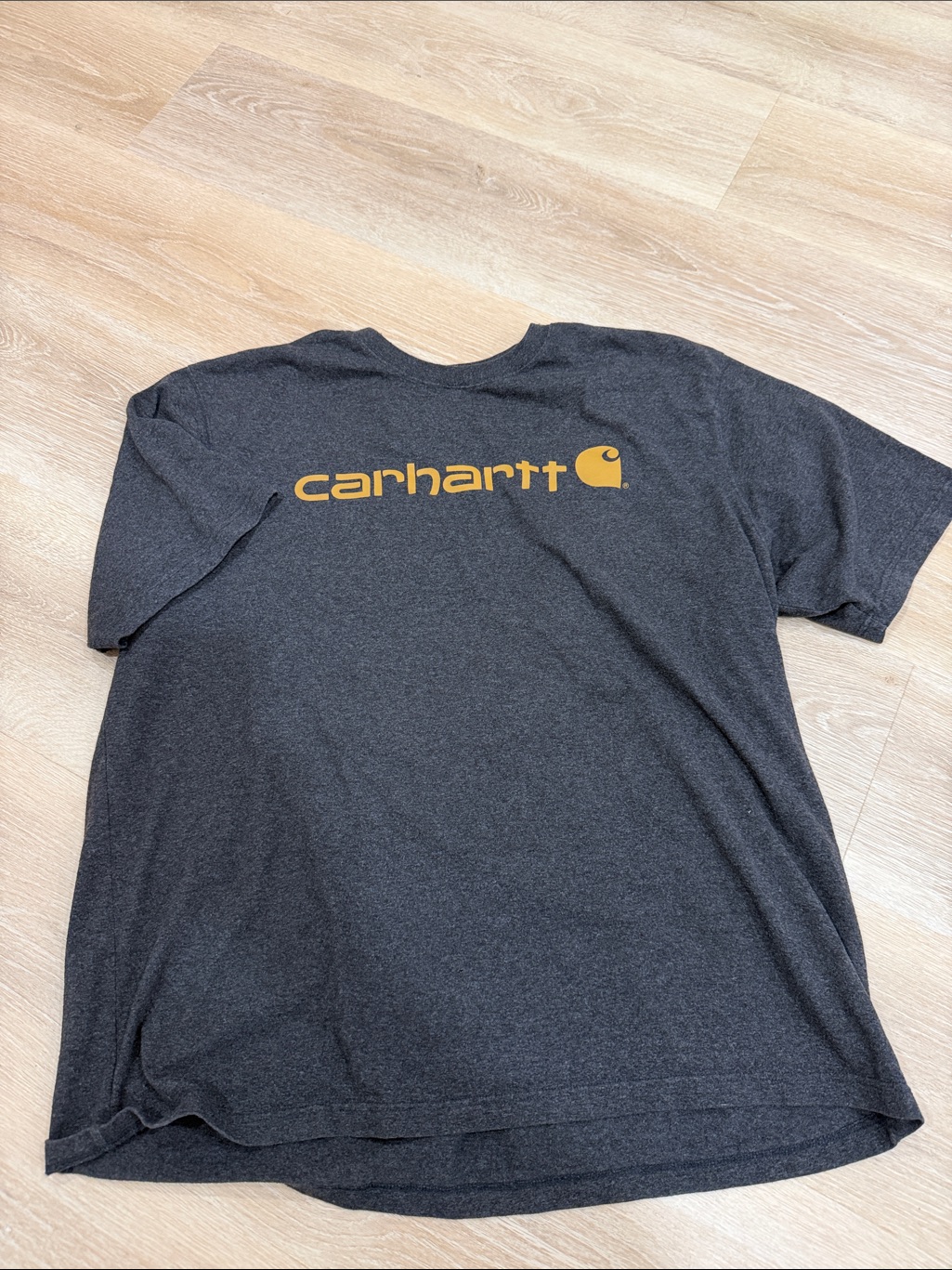 Carhartt Dark Gray Short-Sleeve Tee With Gold Logo